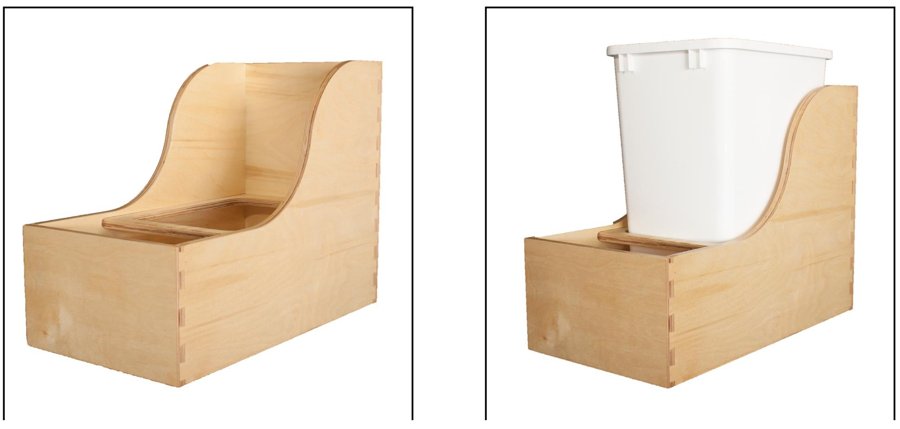 Scalloped with Single Vertical Bin drawer box